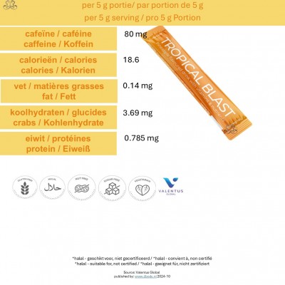 Valentus Tropical Blast 7 sticks Valentus Tropical Blast verpakking met 7 sticks goed voor 1 week