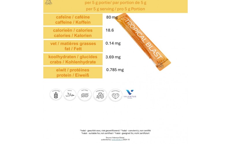Valentus Tropical Blast 7 sticks Valentus Tropical Blast verpakking met 7 sticks goed voor 1 week