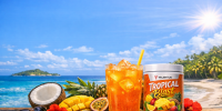 Tropical Blast van Valentus – Fruitige tropische mixdrank met guarana en cafeïne voor een licht dagelijks moment